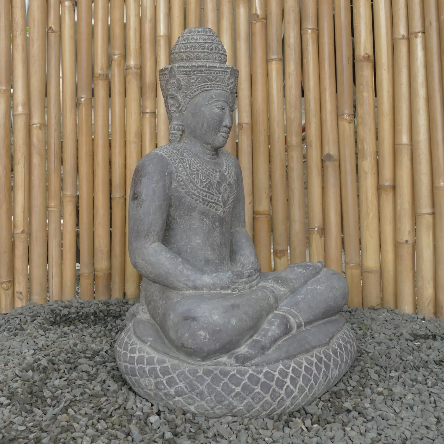  Product image 7 of the product “Sitting Buddha, Khmer Style, 71cm Height, Riverstone ”